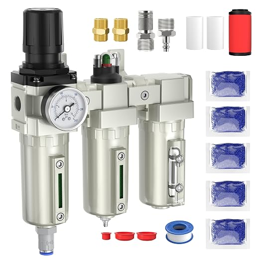 1/2" NPT Air Compressor Water Separator, Industrial Grade 3 Stage Air Drying by RVMARINEPAT