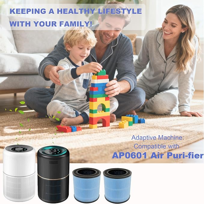 2 Pack AP0601 Compatible with AIRTOK Air Puri-fier Replacement Filter, 4-in-1 - Image 2
