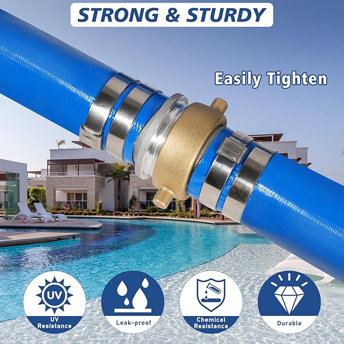 2" x 50 ft Backwash Hose for Swimming Pools, Heavy Duty PVC Lay Flat Water - Image 4