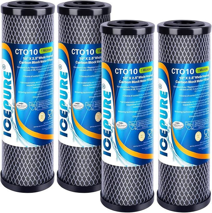 ICEPURE 1 Micron 2.5" x 10" Whole House CTO Carbon Sediment Water Filter by ICEPURE