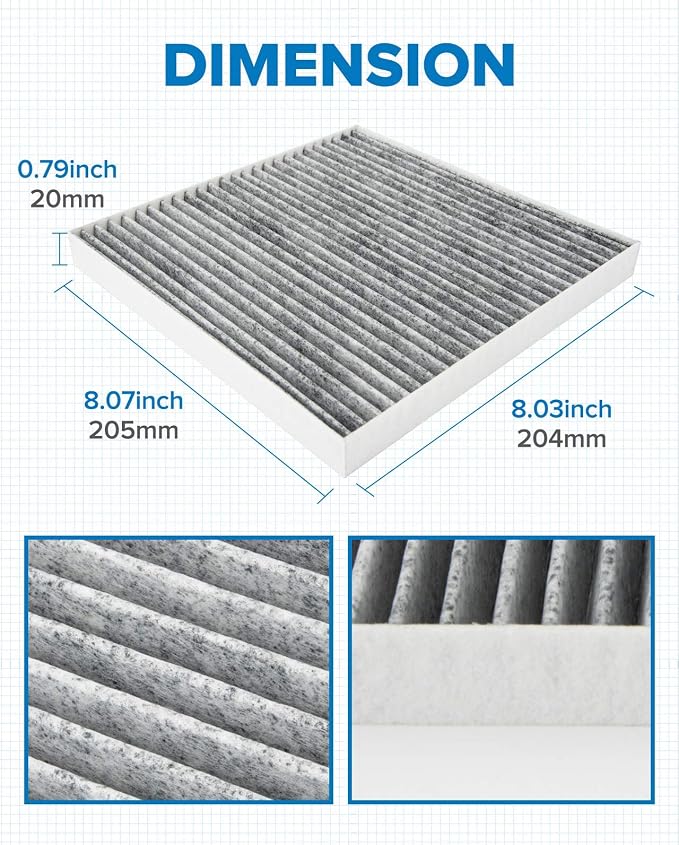 PHILTOP HEPA Cabin Air Filter w/Activated Carbon, Compatible - Image 6