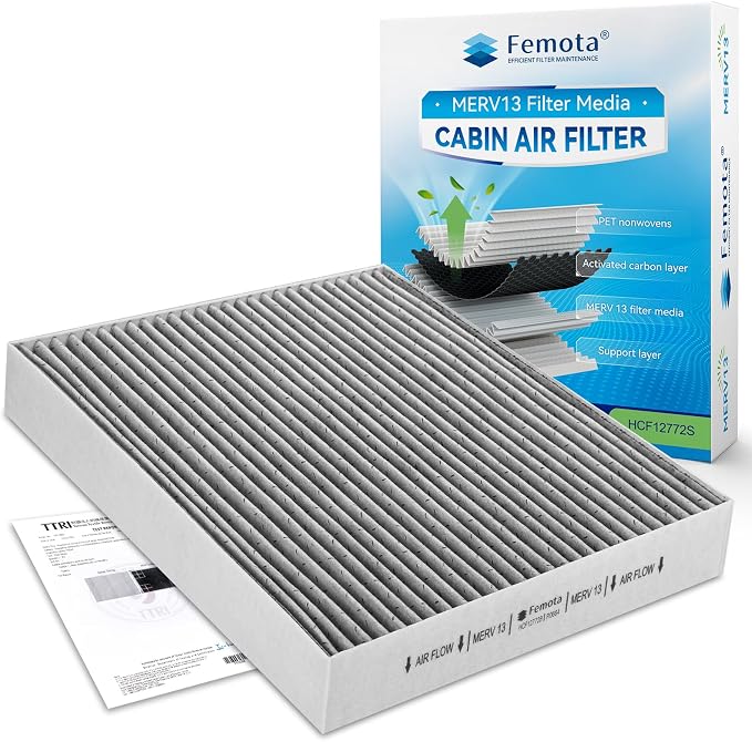 Certified MERV 13 Cabin Air Filter by Femota
