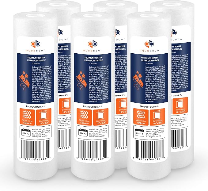 Aquaboon 1 Micron Whole House Sediment Filter 10 x 2.5 by Aquaboon