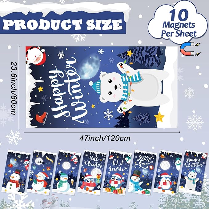 8 Pcs Winter Fluorescent Light Covers - Image 2