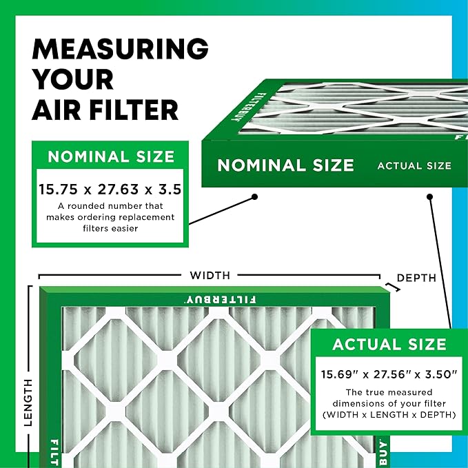Filterbuy 15.75x27.63x3.50 Air Filter MERV 11 Superior Pet & Allergy Defense - Image 2