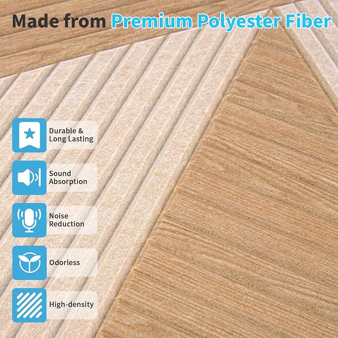 Art3d 6-Pack Self-Adhesive Acoustic Wall Panels - Image 5