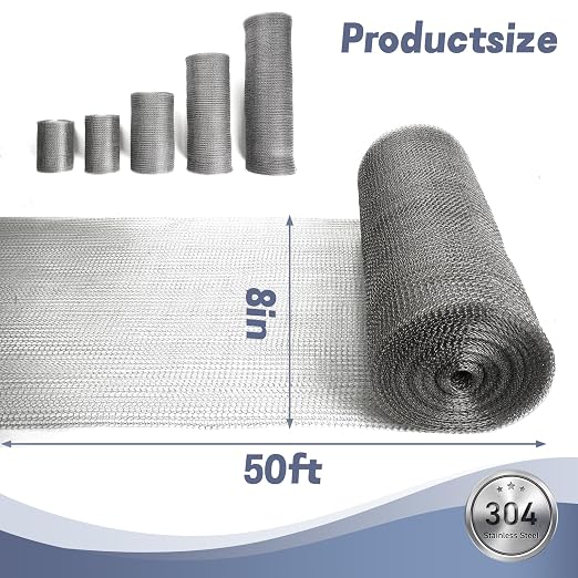 8" X 50 ft 304 Stainless Steel Mesh, Wire Mesh - Image 2