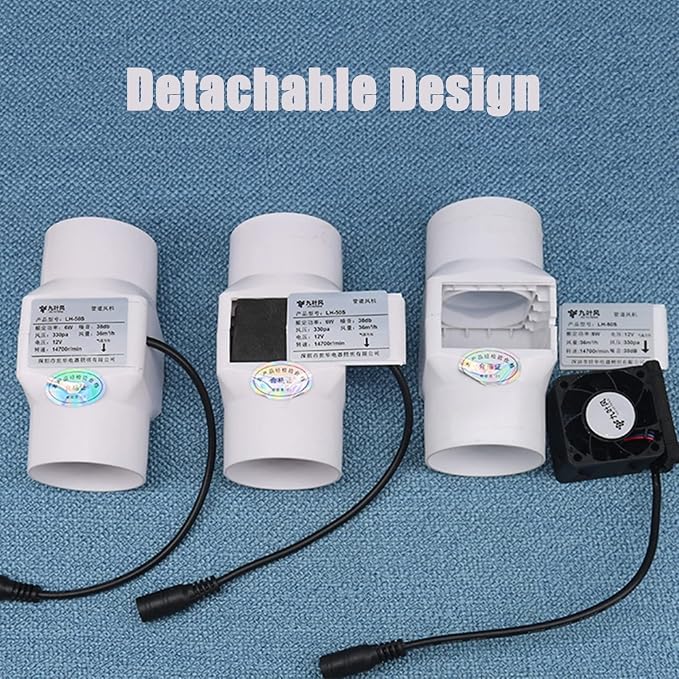 3 Inch/75mm Inline Duct Fan 12V 18W Variable Vent Blower Plastic Air Extractor - Image 5