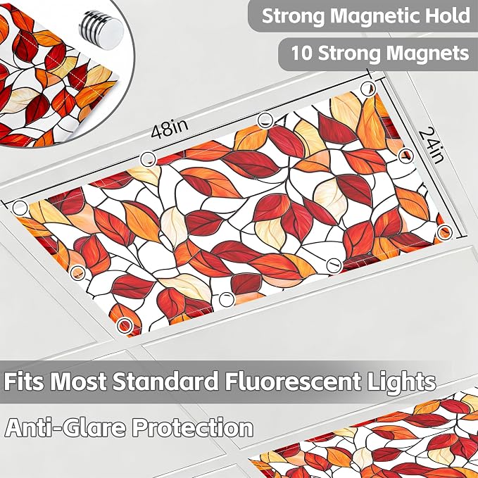 4 Pack 2x4 FT Magnetic Fluorescent Light Covers, Ceiling Light Filters - Image 2