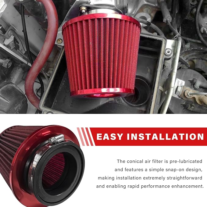 Sun Walker Clamp-on Air Intake Filter, 3/3.5/4 Inch High Flow Round Tapered Air - Image 3