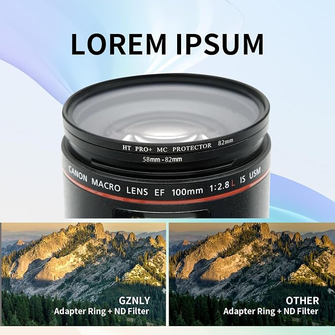 58-82mm Step-Up Ring Adapter, 58mm to 82mm Step Up Filter Ring - Image 2