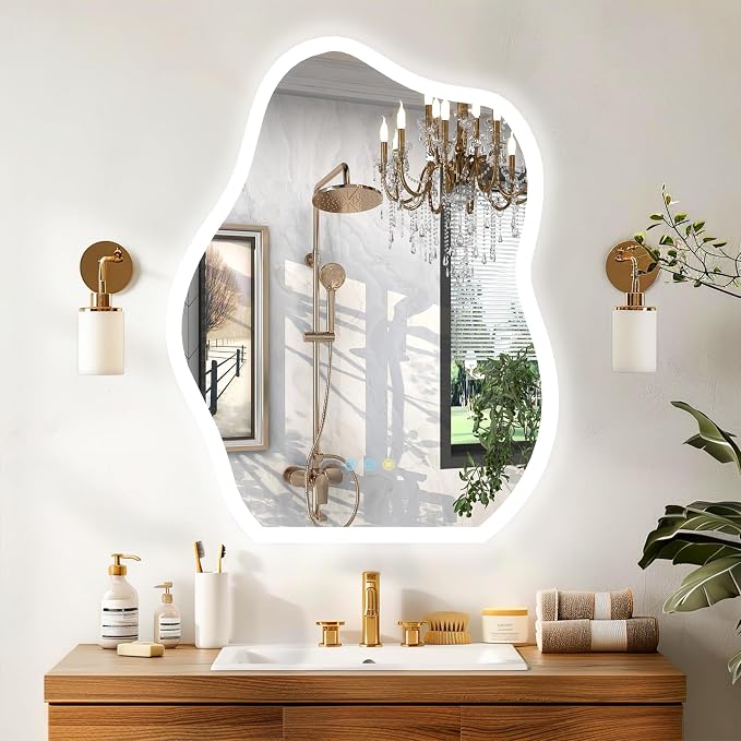 LUVODI Lighted LED Bathroom Mirror: 31.5”x24” Cloud Shape Wall Mounted Vanity by LUVODI