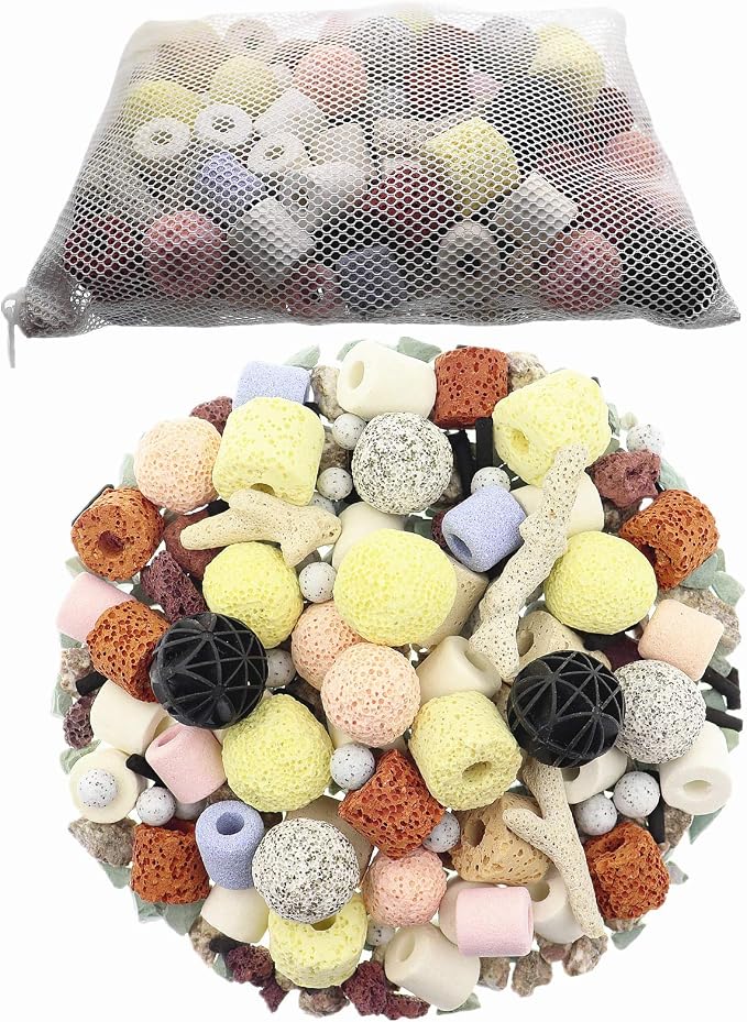 Aquarium Filter Media 15-in-1 Mineral Balls & Ceramic Rings - 1000g - Image 2