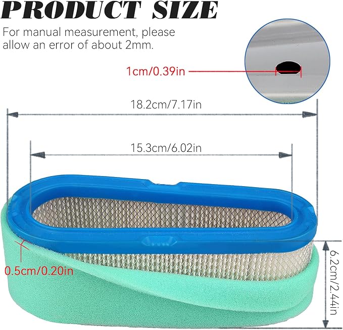 493910 691667 Air Filter for B&S 493910 691667 4166 5075 5075H 5075K 28A702 - Image 2