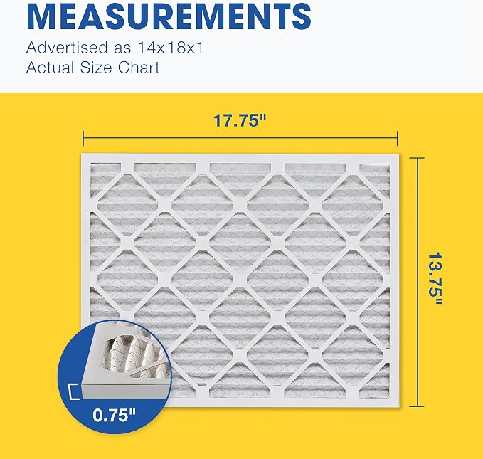 Aerostar 14x18x1 MERV 13 Pleated Air Filter, AC Furnace Air Filter, 4 Pack - Image 2