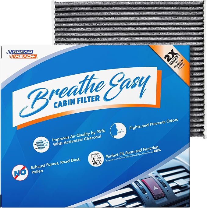 Spearhead Odor Defense Breathe Easy AC & Heater Cabin Filter | Fits 2015-2017 by SPEARHEAD