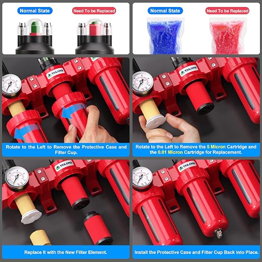 TAILONZ PNEUMATIC 0-150PSI 3/8 Inch NPT Aluminum Alloy Industrial Grade Three - Image 6