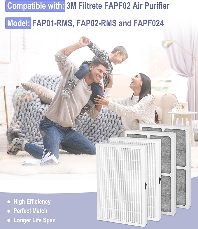 4 Pack FAPF01 FAPF02 Replacement Filter Compatible - Image 2
