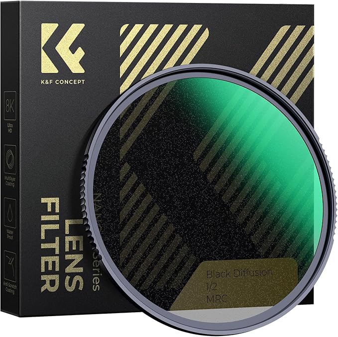 K&F CONCEPT 52mm Black Diffusion 1/2 Filter Mist Cinematic Effect Lens Filter by KFCONCEPT