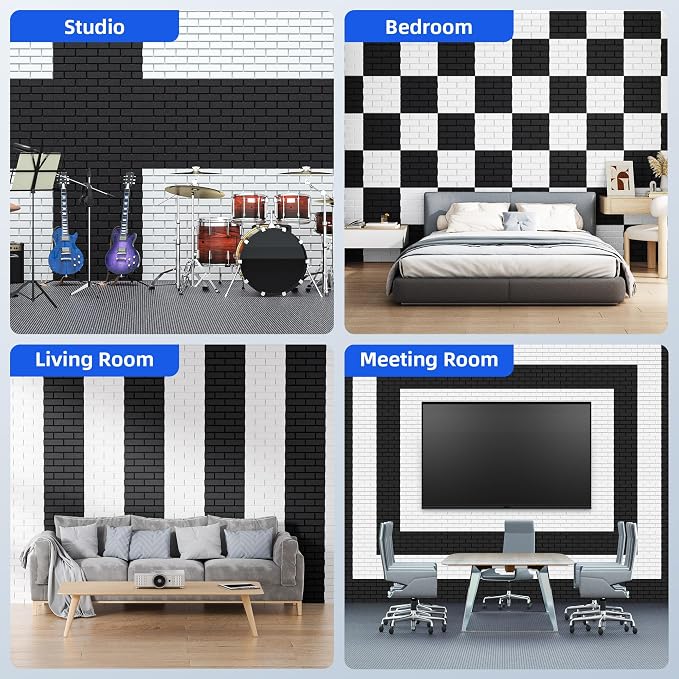20 Pack Acoustic Panels with Self Adhesive, Soundproof Wall Panels, Brick Sound - Image 5