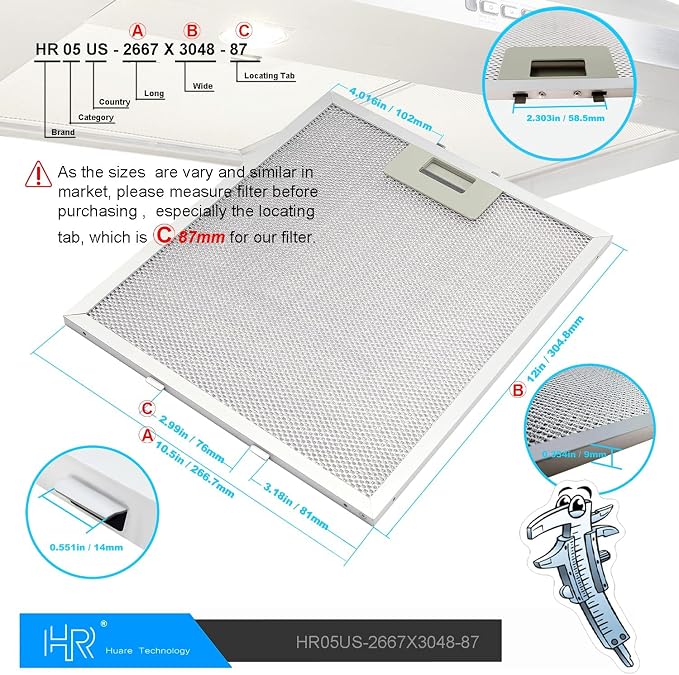 Updated W10169961A Range Hood Filter, Stove Vent Filter, Fits Whirlpool - Image 2