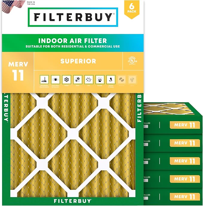 Filterbuy 24x28x2 Air Filter MERV 11 Superior Pet & Allergy Defense, by Filterbuy