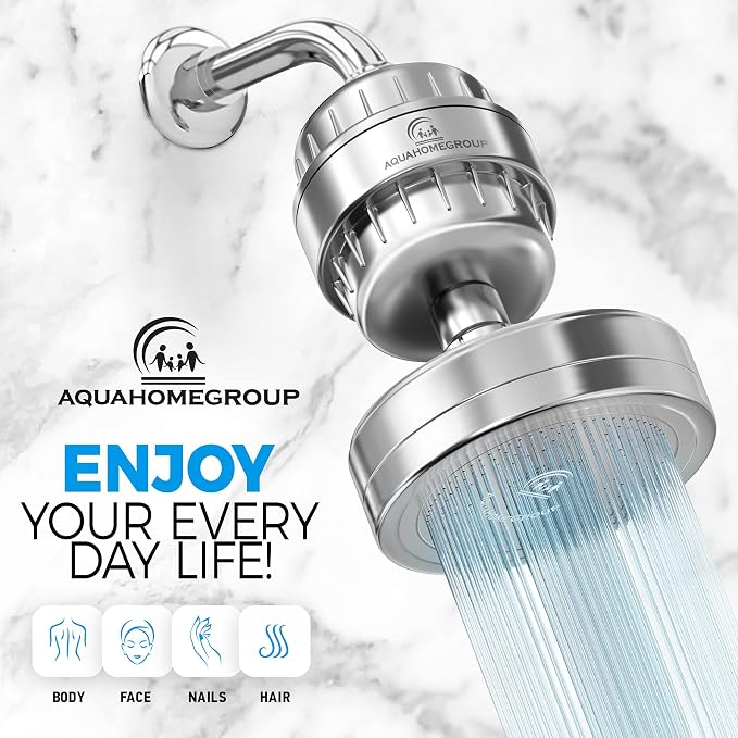 AquaHomeGroup Luxury Filtered Shower Head 2 Cartridges Vitamin C+E+A + 5 Shower - Image 4