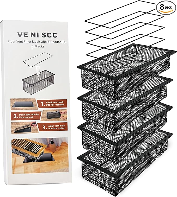 Floor Vent Screen Net 2''x12'', Air Vent Filter Mesh by VE+NI+SCC