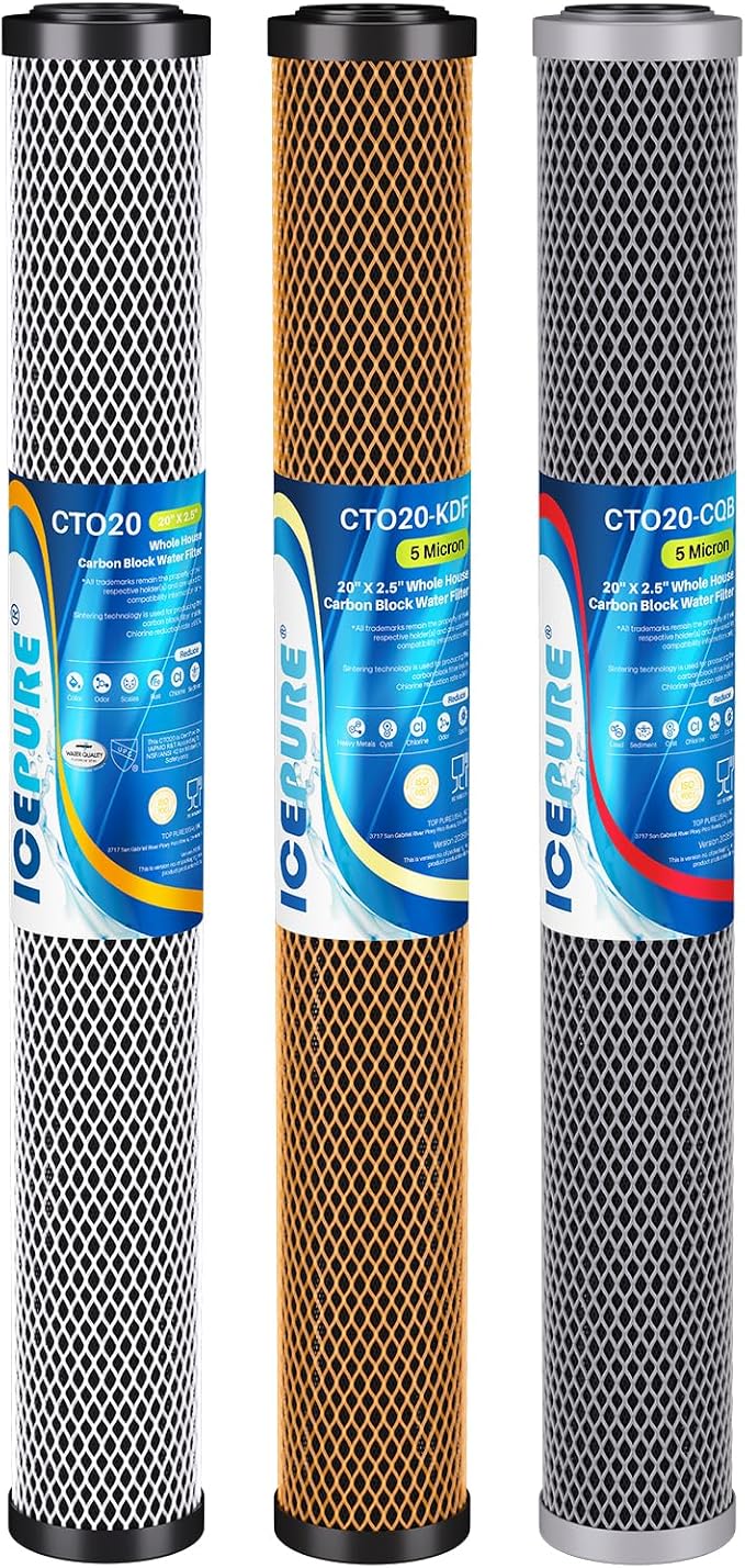 ICEPURE 20" x 2.5" Whole House Water Filter Replacement Combo Kit, Activated by ICEPURE