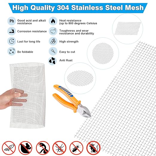 Valchoose Upgraded 2Pack Mesh Screen Crimped 304, 5 Mesh 11 X 14.2 inch - Image 6