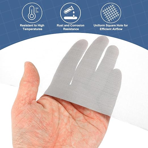 uxcell 80 Mesh 79" x 12" Woven Wire Mesh, 304 Stainless Steel Air Vent Filter - Image 5