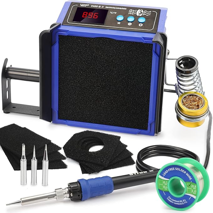 WEP 948DQ-II Double Filter Fume Extractor Soldering Iron Station 2-in-1 Solder by WEPTOOLS