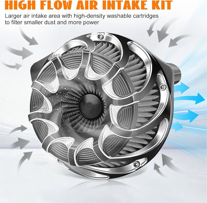High Flow Air Cleaner Intake Filter Kit Air Filters Cover Drift Style - Image 4