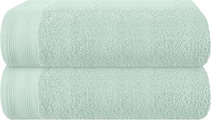 Cotton 2 Pack Oversized Bath Towel Set 28x55 inches, Large Bath Towels, Ultra Absorbant Compact Quickdry & Lightweight Towel, Ideal for Gym Travel Camp Pool - Sea Green
