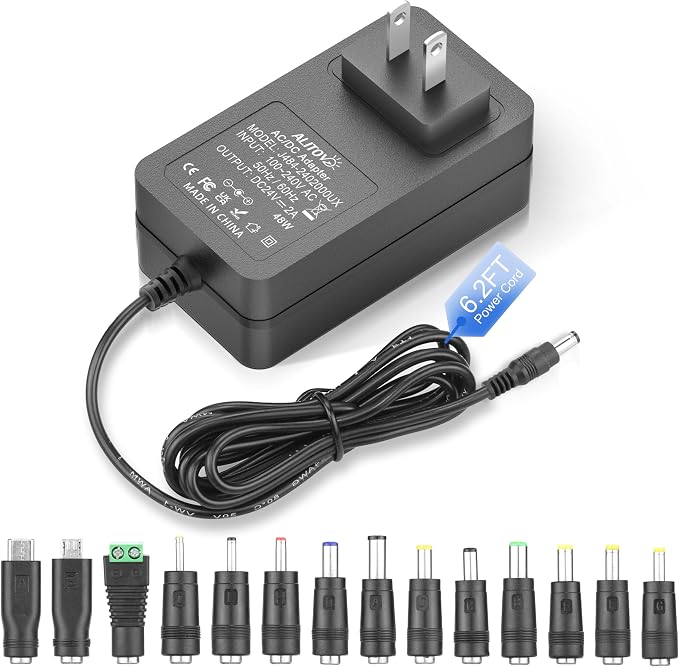 ALITOVE 24V DC Power Supply 2A 48W AC Adapter 100-240V to 24 Volt Power Cord by ALITOVE