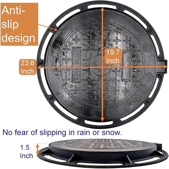24 in Cast Iron Manhole Cover and Frame - Image 2