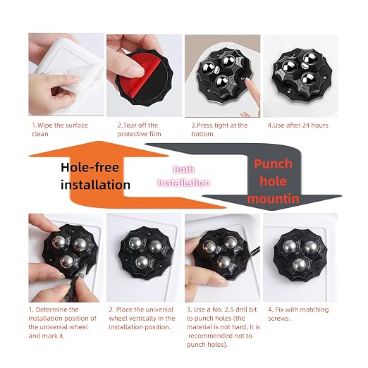 Metal Ball casters, Furniture Sliding 360 Degree Swivel Wheels, Load-Bearing - Image 7