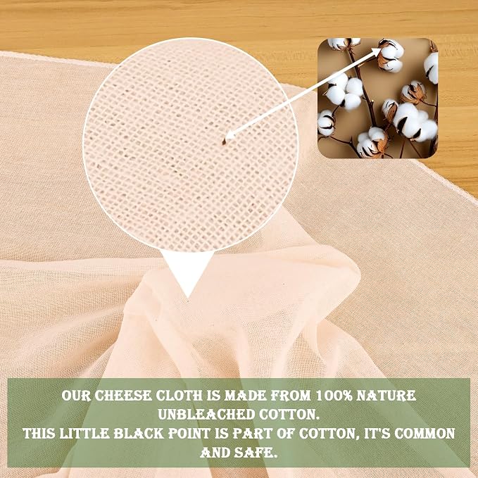 WMKGG 9 PCS Reusable Unbleached Cotton Cheese Cloth 20x20 Inch, Grade 100 - Image 5