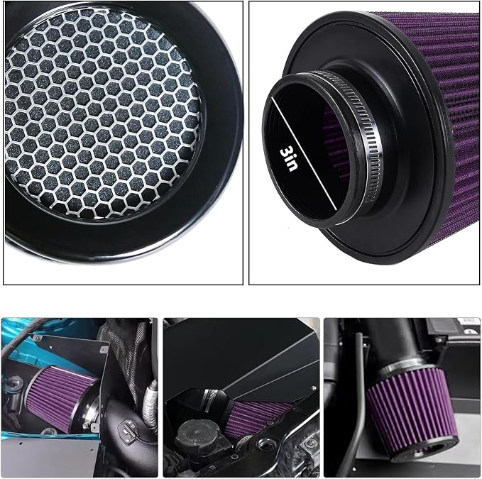 Universal 3 Inch 76mm Air Intake Filter Replacement Cone Air Filters Quality - Image 5
