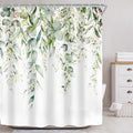 Riyidecor Sage Green Eucalyptus Leaves Shower Curtain for Bathroom Decor 60Wx72H Leaf Plants Botanical Spring Natural Floral Watercolor Art Printed Fabric Polyester Waterproof 12 Pack Plastic