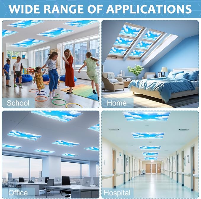 QOUBAI 6PCS Fluorescent Light Covers, 4x2 Feet Magnetic Light Cover Fluorescent - Image 7