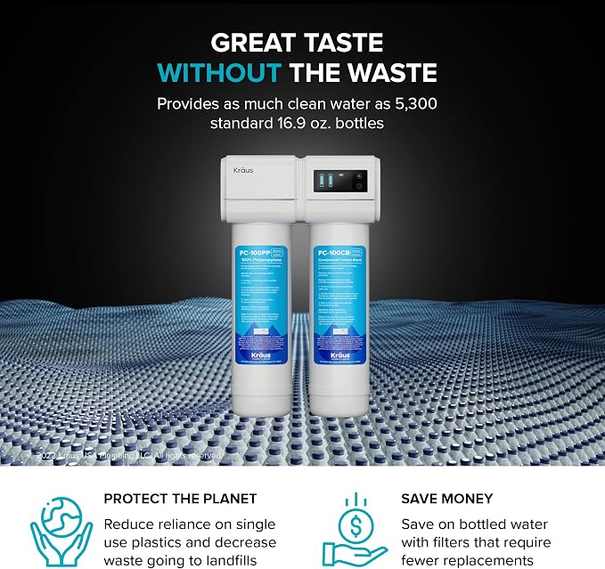 KRAUS Purita 2-Stage Carbon Block Under-Sink Water Filtration System - Image 10