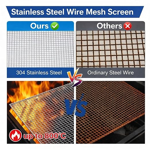 2 Pack 304 Stainless Steel Wire Mesh Screen 20 Mesh 11.8 x 11.8 Inch Metal - Image 3