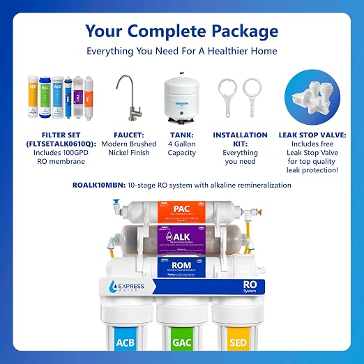 Express Water 10 Stage Reverse Osmosis Alkaline Water Filtration System - Image 6