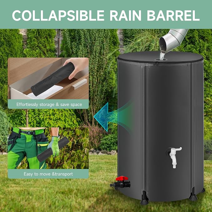Collapsible Rain Barrel Water Storage Containers-100 Gallon Portable Rainwater - Image 3