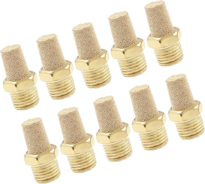 10 Pack 1/4" Male Thread Pneumatic Brass Exhaust Muffler Filter Air Pneumatic - Image 5