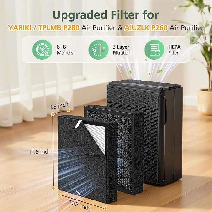 P280 P260 Filter Replacement, for TPLMB/YARIKI P280 Air Purifier, for AIUZLK - Image 2