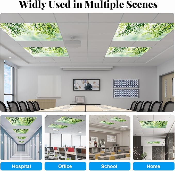 2 Pack Fluorescent Light Covers- 4 x 2 Feet Magnetic Ceiling Light Cover Room - Image 4