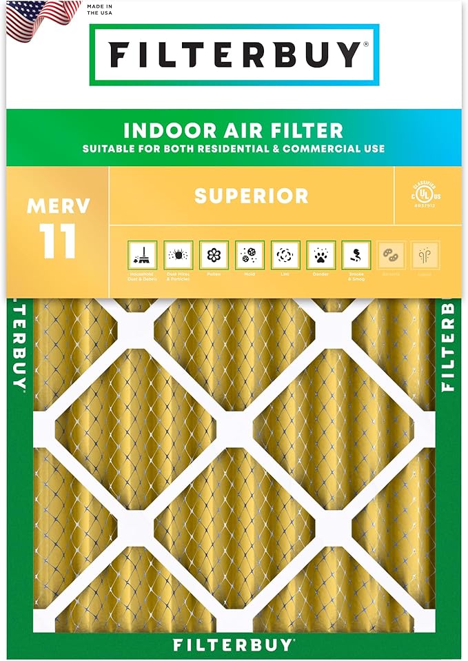 Filterbuy 16x20x4 Air Filter MERV 11 Superior Pet & Allergy Defense, by Filterbuy
