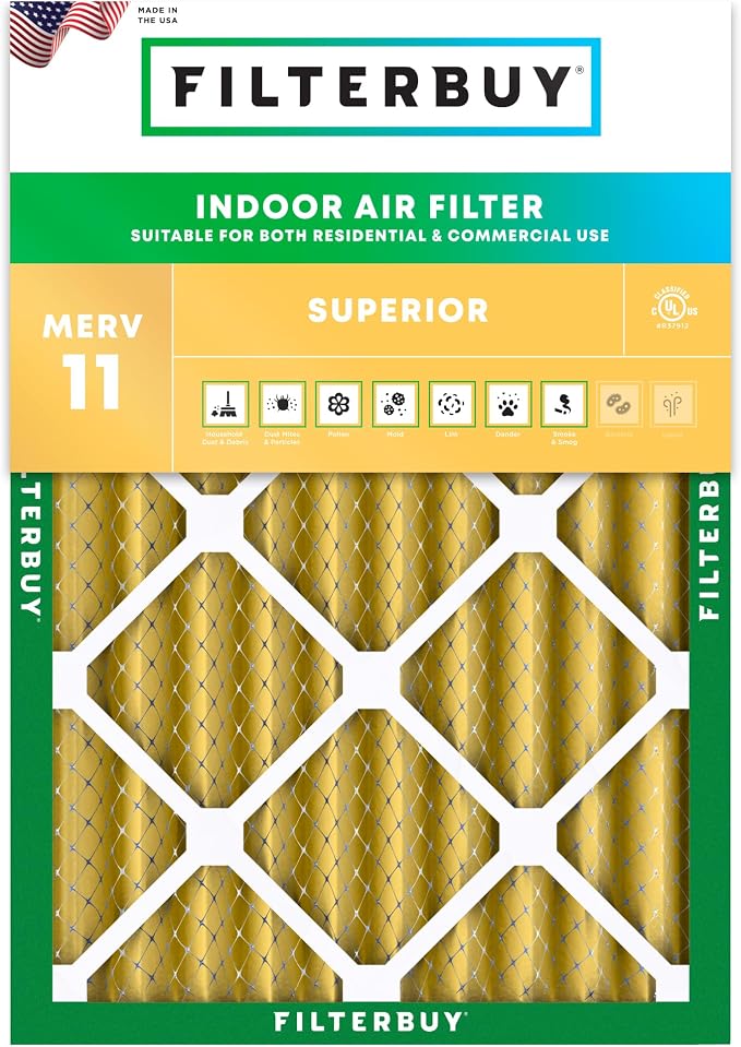 Filterbuy 24x25x4 Air Filter MERV 11 Superior Pet & Allergy Defense, by Filterbuy
